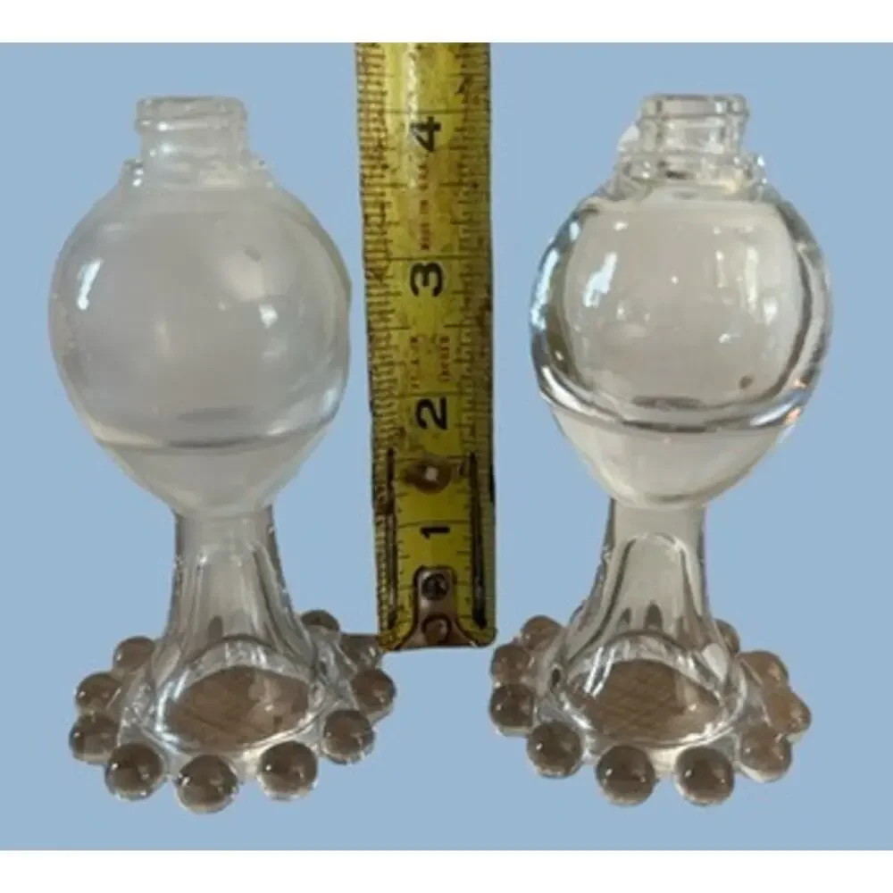 Vtg Imperial Candlewick Clear Glass Mini Vase Salt Pepper Bottle Retro Alchemist
